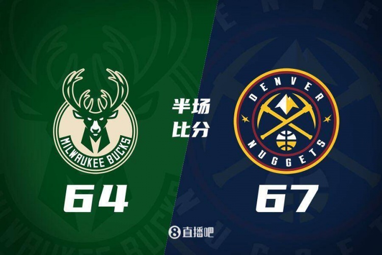 掘金上半場(chǎng)67-64雄鹿 約基奇復(fù)出19+5+4 邁克-波特&大洛各20分